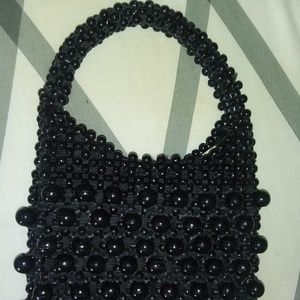 VINTAGE BLACK ITALIAN FUNKY PLASTIC BALL BAG